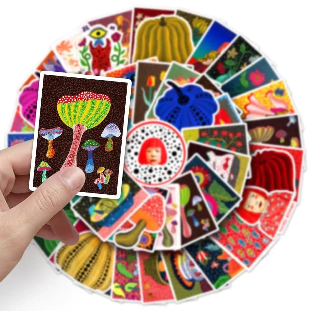 50 pezzi Yayoi Kusama zucca tela poster artistici adesivi custodia per telefono fai da te notebook computer skateboard regalo casco