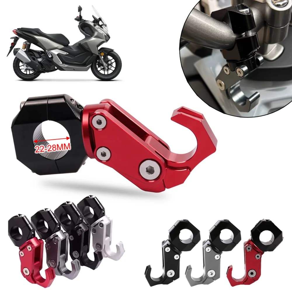 Universal dumbbell hook for motorcycle 22-28mm Bag hook for scooter Hook for helmet Hook for claw Bike bag Aluminum stand