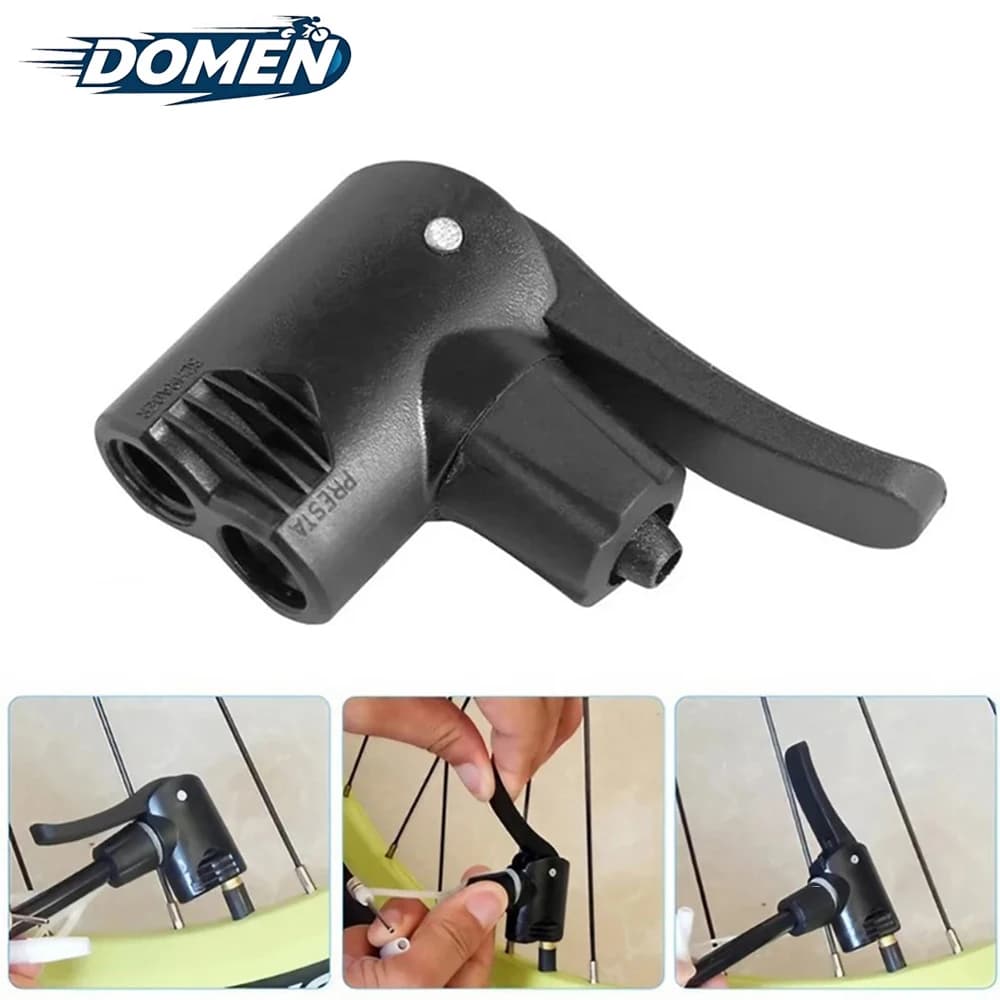 Clip di conversione per pompa d'aria per bicicletta DOMEN 2 in 1, clip di conversione rapida, adattatore per valvola per pneumatici auto.