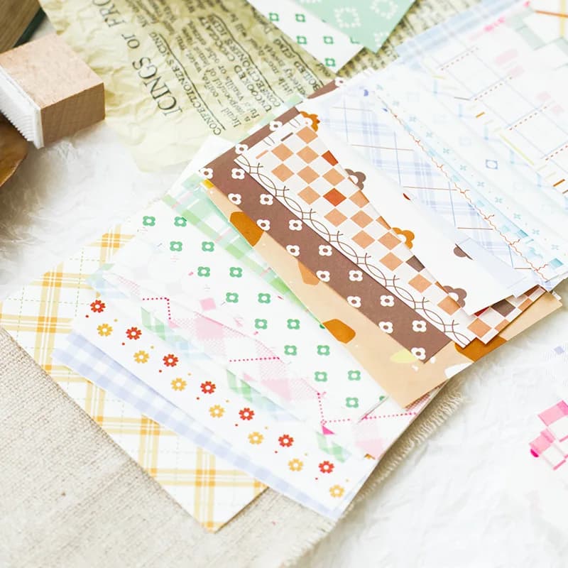 50 pz Kawaii Ins Memo Materiale Griglia Texture Carta Artigianale FAI DA TE Spazzatura Ufficiale Scrapbook Sfondo Carta Planner Forniture Estetiche