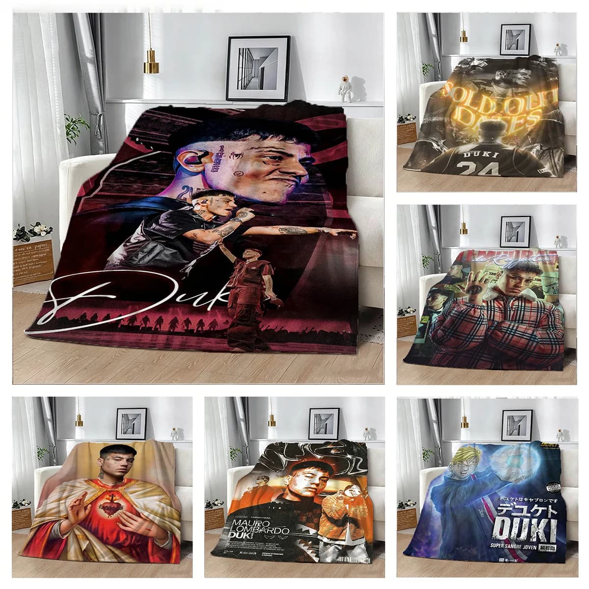 Singer D-Duki Rap Antes De Ameri 3D Flannel Blanket Soft Throw Blanket Art For Home Decor Bedroom Bed Sofa Picnic Fans Gifts