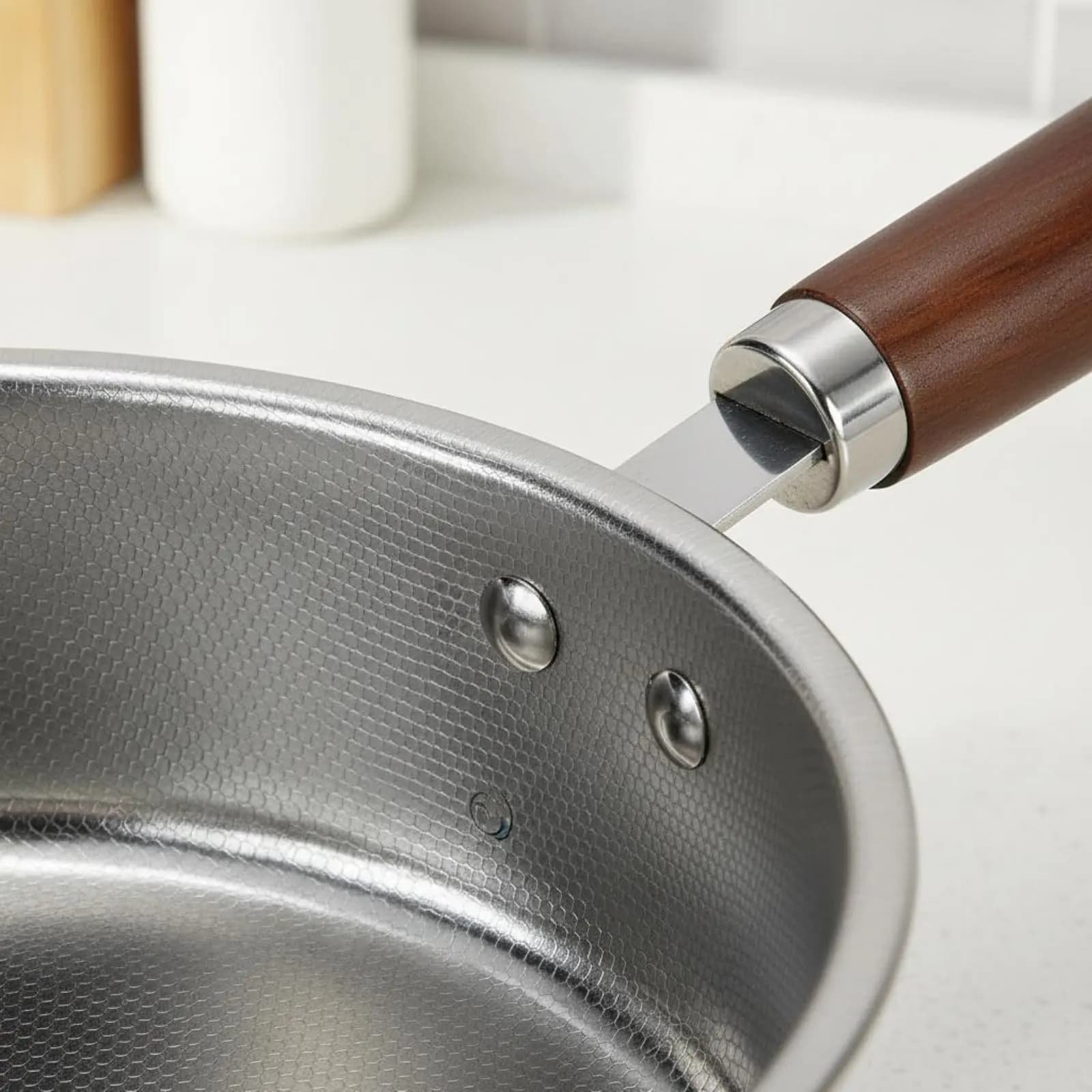 Padella in Acciaio Inox 304 Senza Rivestimento Antiaderente, Fondo Piatto Spesso, Riscaldamento Non Uniforme