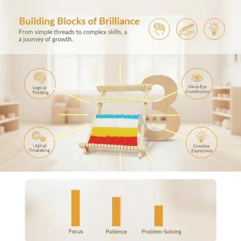 New Wooden DIY Weaving Loom Kit Hand Knitting Textile Model Educational Science Toy Assembly Craft Set Children Handmade Toys
