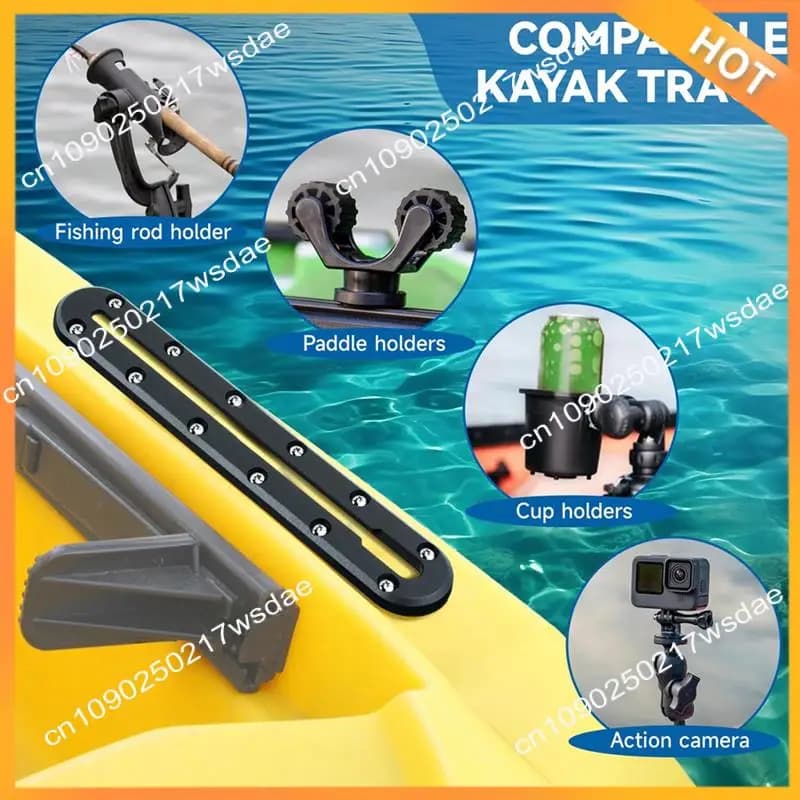 X08A Pista per kayak per porta canna da pesca, accessori per binario per attrezzatura per kayak per portabicchieri, binario per kayak per supporti per pagaia Durabl