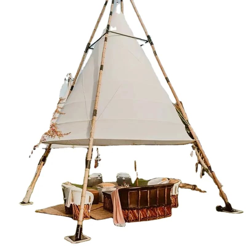 Outdoor Camp Restaurant bar Ppen-air Holiday Tent Seaside Beach Bamboo Lantern Tent