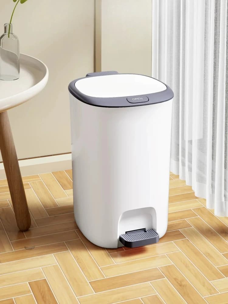 Trash Can With Lid Household New Bathroom Large Capacity Foot-operated Kitchen Toilet Bedroom Living Room Waste Bins