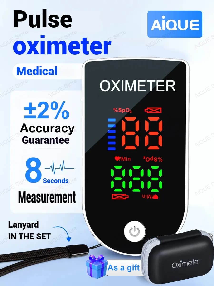 AiQUE LED Medical Digital Pulse oximeter from finger Oxygen saturation meter in blood Ditus SPO2 PR Monitor Oximeter