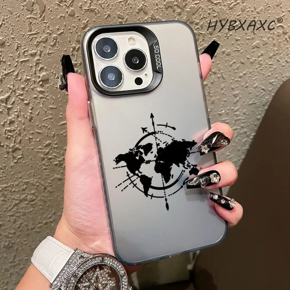 Cover per Telefono con Design Topografico di Aeroplani per iPhone 14 XS 7 8 15 Plus 13 Mini 16 Pro Max 12 17 Air 16e 11