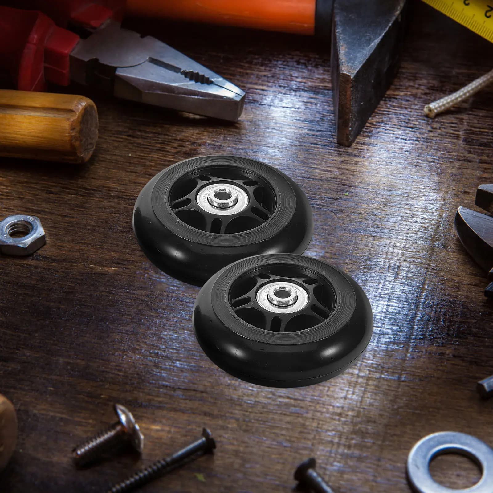 2Pcs Universal Replacement Wheels for Suitcases Silent Swivel Rubber Metal Luggage Wheels Repair Kit Smooth Quiet Travel