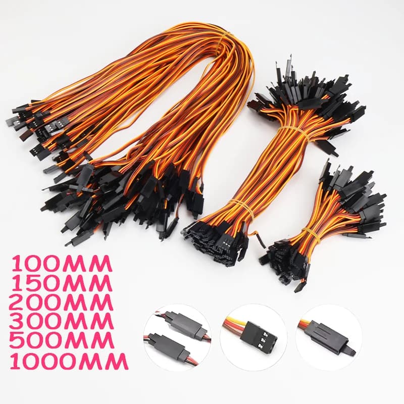 10 Pz/lotto 100/150/200/300/500/1000mm Cavo di Prolunga Cavo Anti-allentamento 60 core Servo Per RC Futaba JR Maschio a Femmina