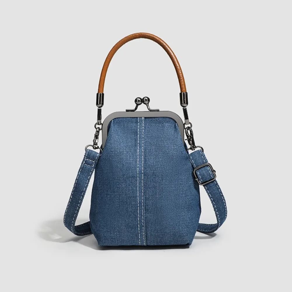 New Vintage Style Women's Bag, Elegant Navy Blue Shoulder Bag, Versatile Women's Denim Bag, Shoulder Bags