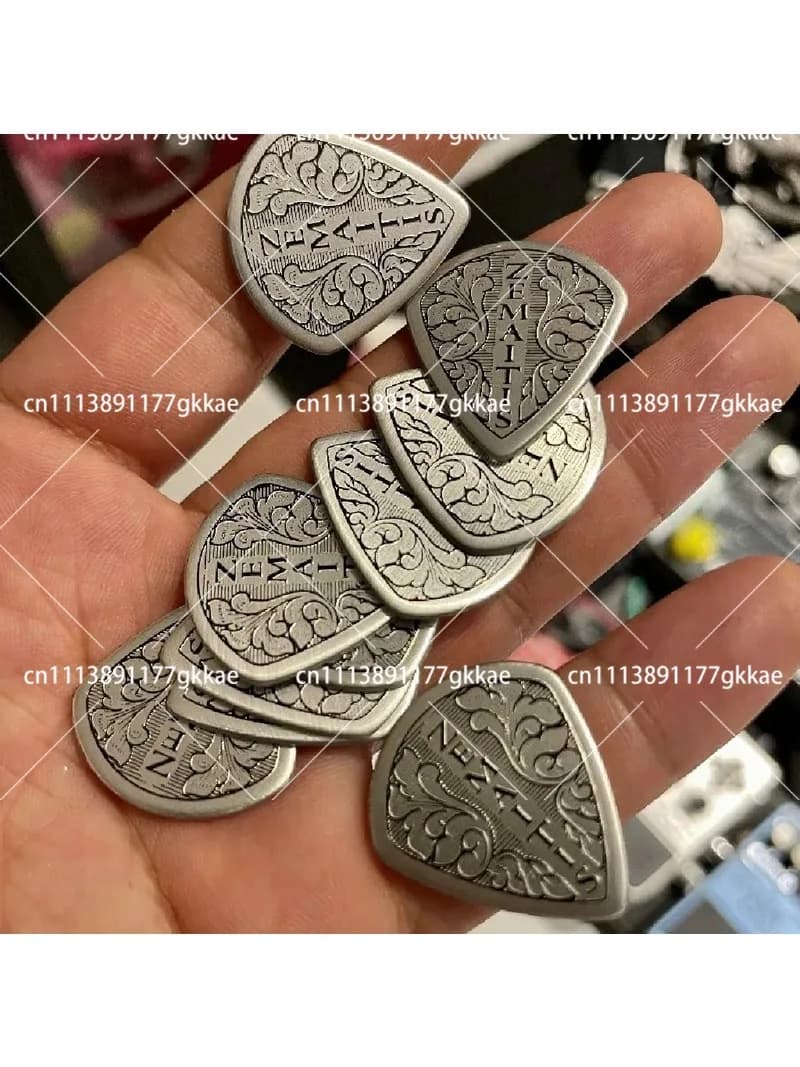 Metallic Jazz Pick 1.2mm, Heavy Duty Guitar Plectrum, Smooth Glide for Electric & Acoustic
