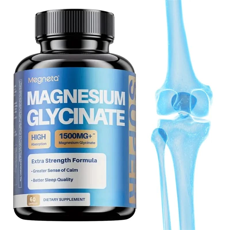 Integratore di Glicinato di Magnesio - Supporta il Rilassamento Muscolare e la Salute di Ossa, Cuore e Nervi, Favorisce un Sonno Sano