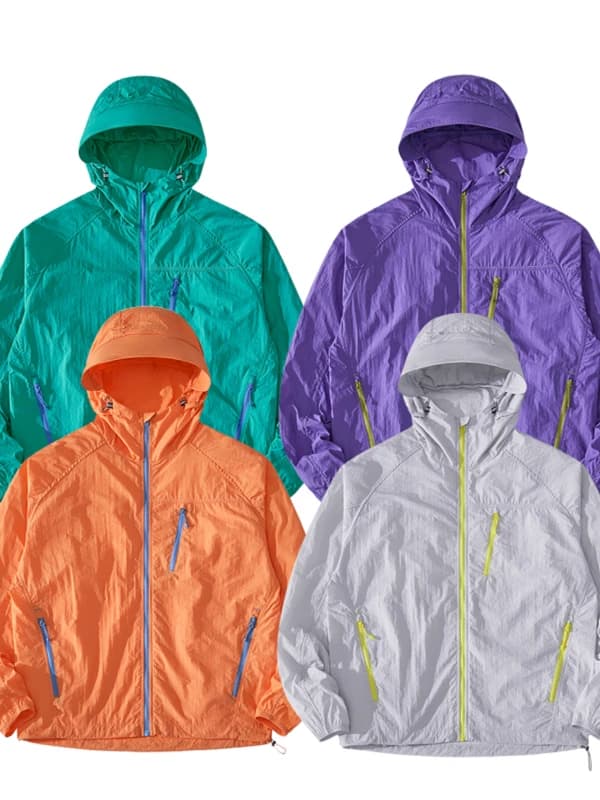 Lightweight Packable Couples Summer UPF50 Quick Dry Breathable Skin Sun Protection Fashionable Urban Style Long Sleeve Hoodie