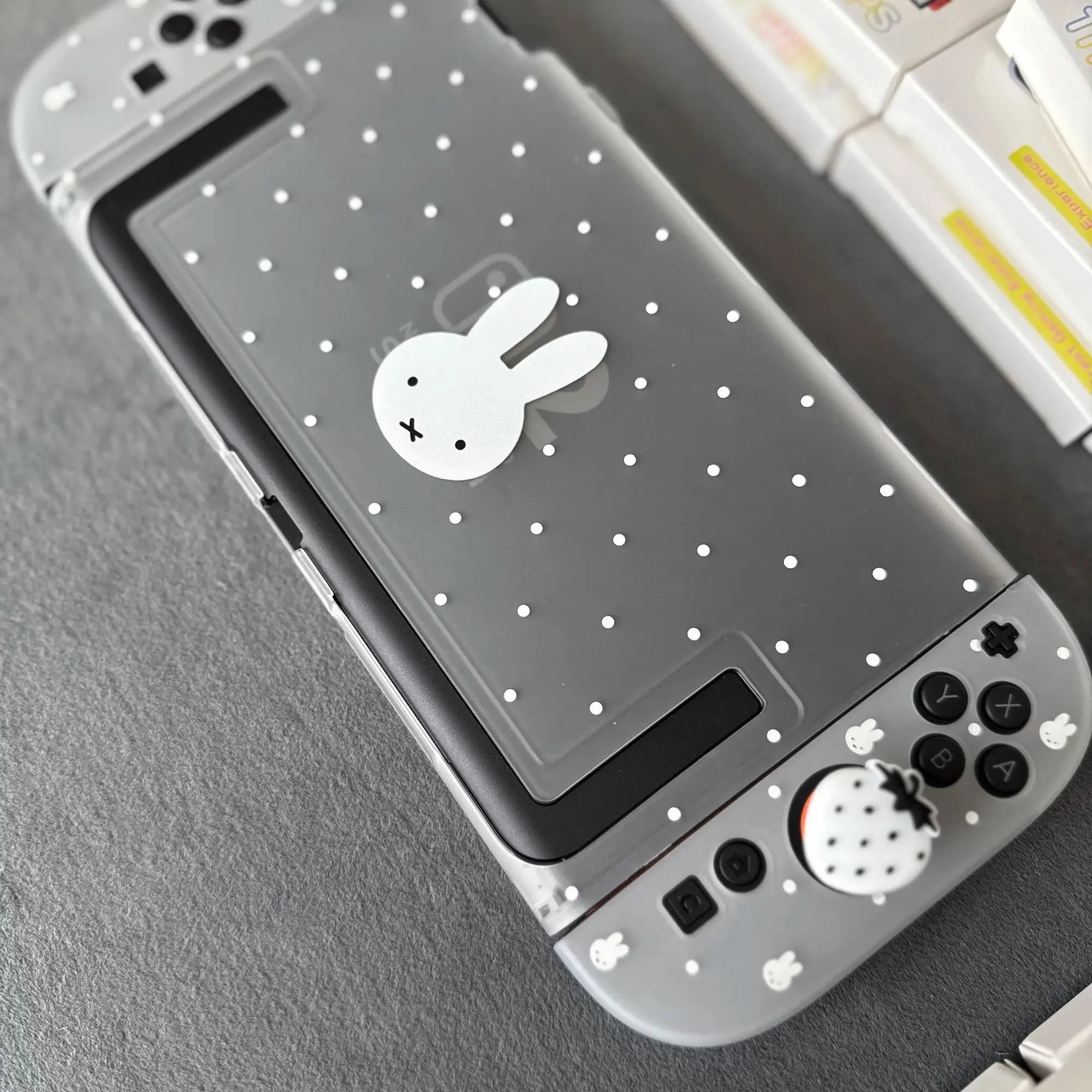 Polka Dot Miffy Protective Case For Switch 2 OLED NS Split Hard Shell Lite Soft Cover Anti-scratch Cute Game Console Shell 2026