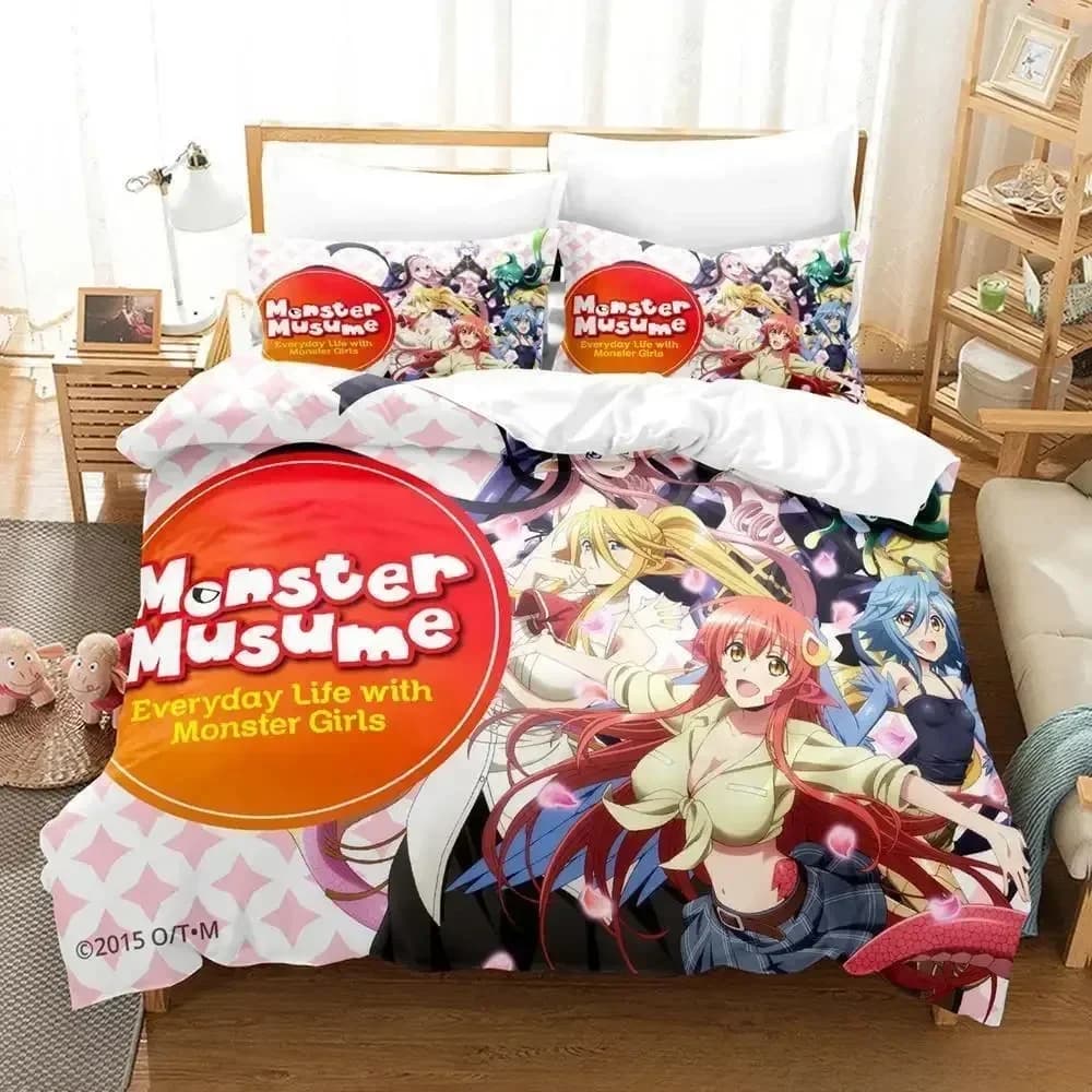Daily Life with Monster Girls Printed Bed Set Copripiumino Federa Bedlinen Bedlinen Linen Sheet Cover Full Queen King Size