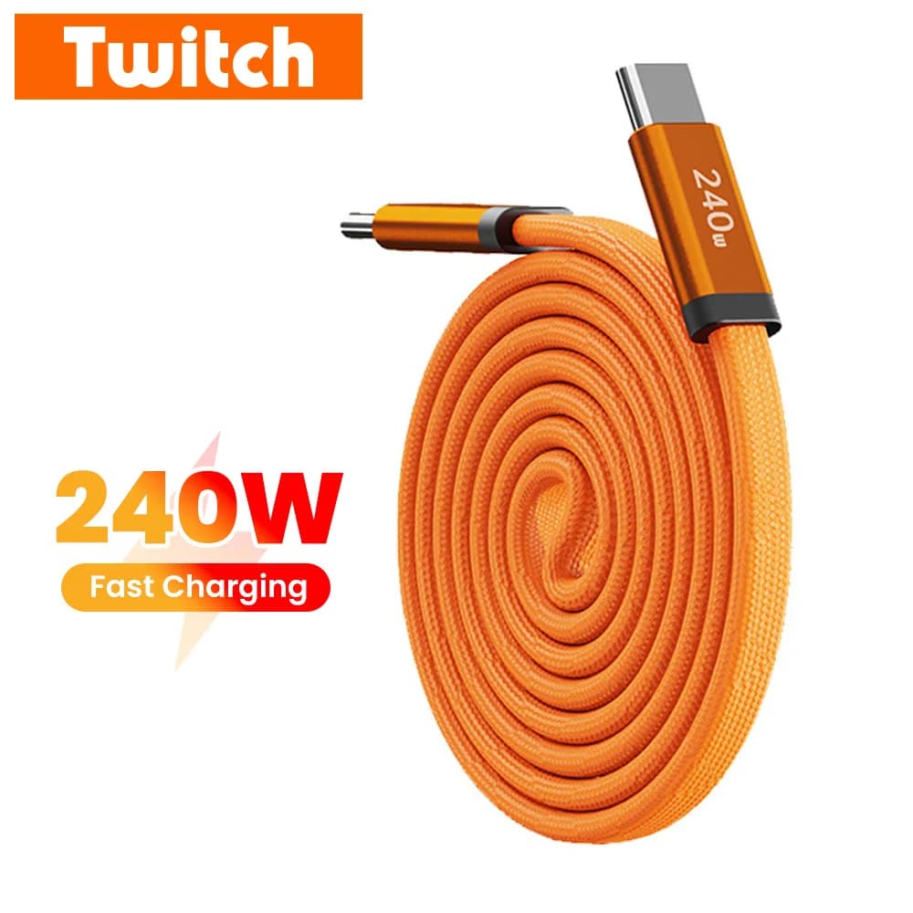 Cavo Piatto Magnetico Completo da 240W 1M Tipo C a USB C per Ricarica Rapida e Trasferimento Dati per iPhone 15 16 17 Samsung iPad Laptop Tablet Huawei