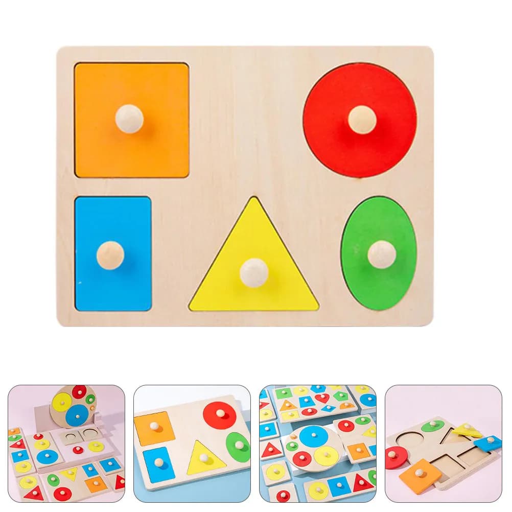 Set di Puzzle Geometrici in Legno, Blocchi Educativi Creativi per lo Sviluppo della Logica e dell'Intelligenza dei Bambini, Gioco Educativo per l'Apprendimento Precoce