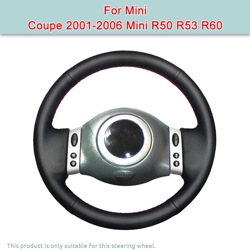 Coprivolante per auto fai da te per Mini Coupe 2001-2006 Mini R50 R53 R60 Coprivolante in pelle artificiale per volante originale