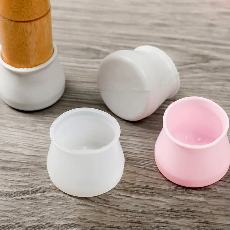 4 pezzi di coprigambe in silicone per sedie, protezioni antiscivolo per pavimenti, tappi silenziosi per gambe di sedie, resistenti all'usura, per mobili.