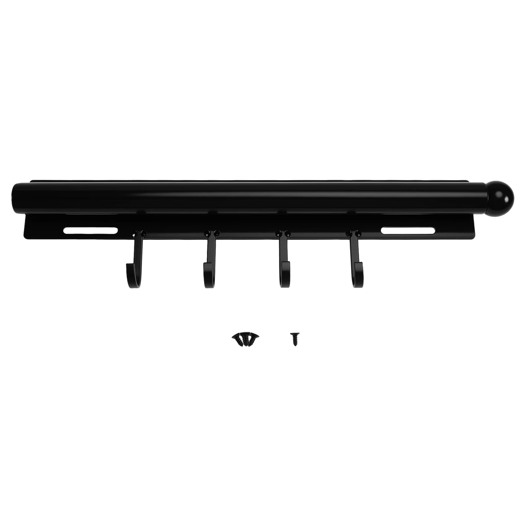 ABRW-2Pcs 12 Inch Valet Rod For Closets Pull Out Closet Valet Rod Slide Out Black Pull Out Clothes Hanger With 4 Hooks