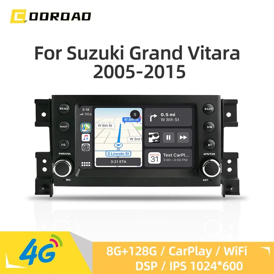Android 14.0 Autoradio Per Suzuki Grand Vitara 2005-2015 CarPlay Navigazione GPS 4G WiFi Bluetooth DSP Stereo Lettore Multimediale