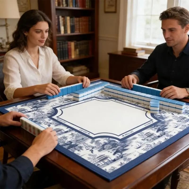 54DA Large 80x80cm Silica Clay Mahjong Mat For Noise Reduction And Effortless Tile Movement