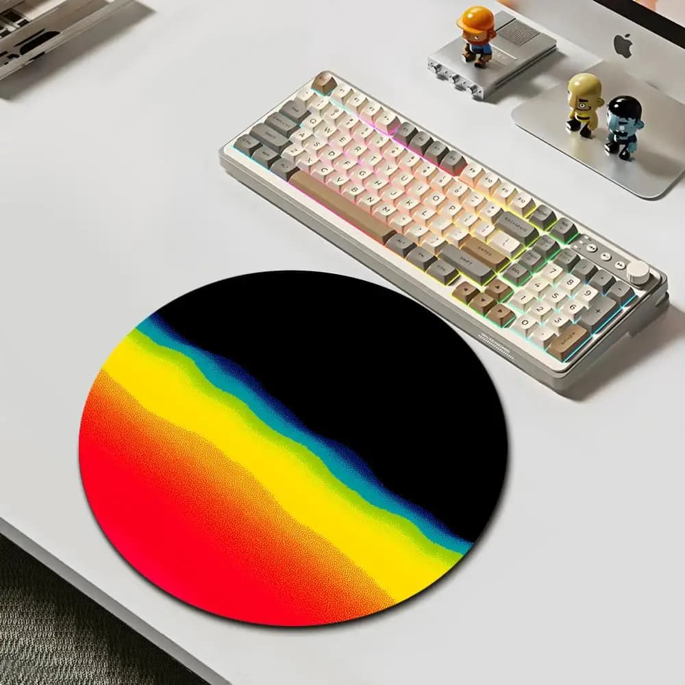 Tappetino per Mouse HYBXAXC con Colore Sfumato, Grande e Rotondo, Base Antiscivolo in Gomma per Gaming, Ufficio e Casa