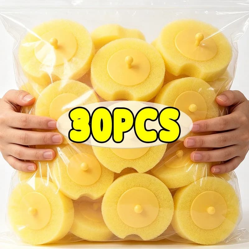 30/6x Sponge Pads Toilet Bowl Scrubber Disposable Toilet Brush Refill Heads Replacement Head Bathroom Cleaning Accessories