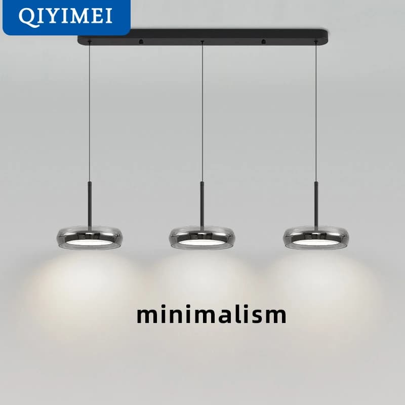 Ristorante Lampada a sospensione a tre teste Lampadario a led minimalista Bancone bar Lampada a sospensione Decorazioni per la casa moderne Lampada da tavolo da pranzo