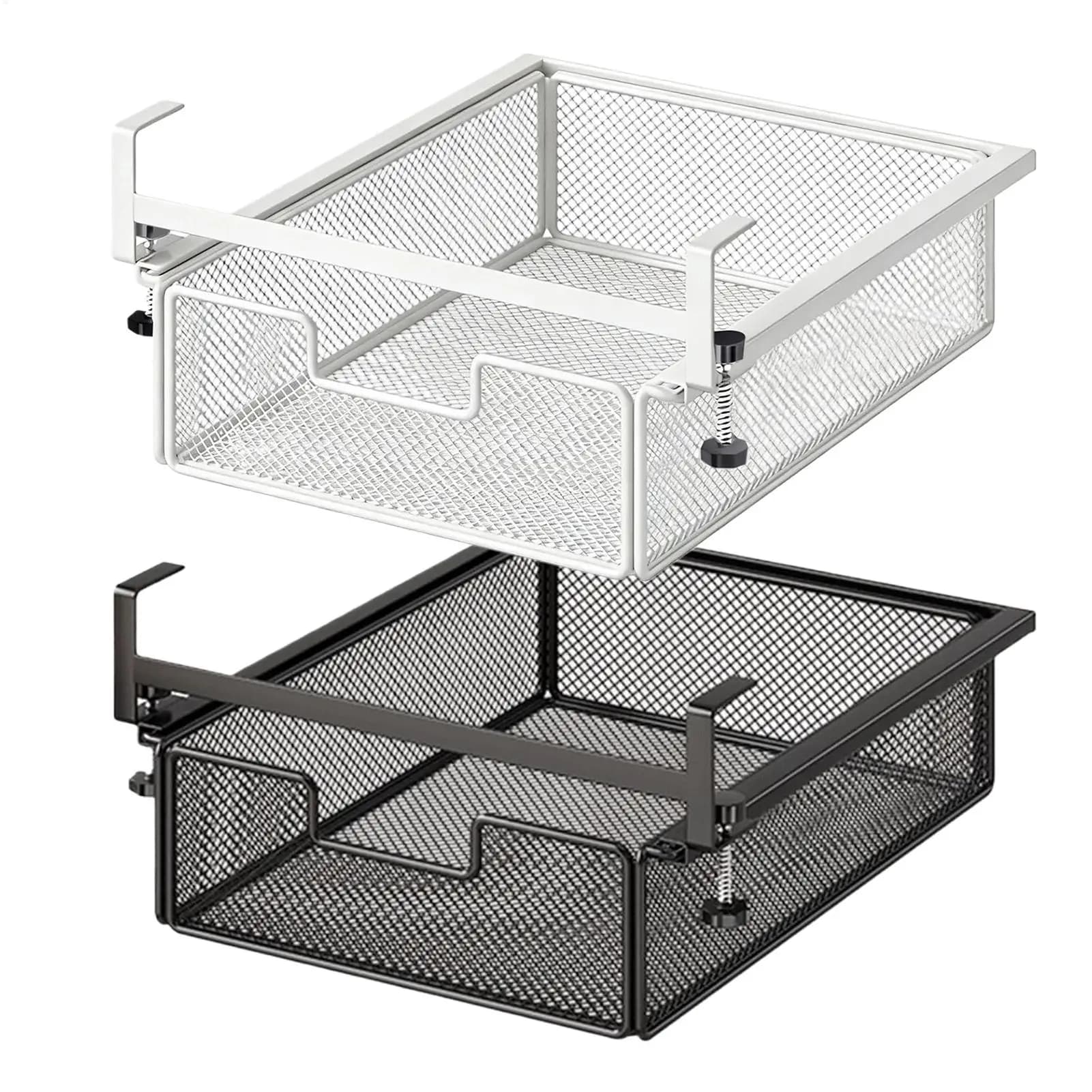 Under Desk Drawer Slide Out No Drilling Storage Organizer Tray Self Adhesive Slide Out Shelf for Home Office Desk Hidded Box