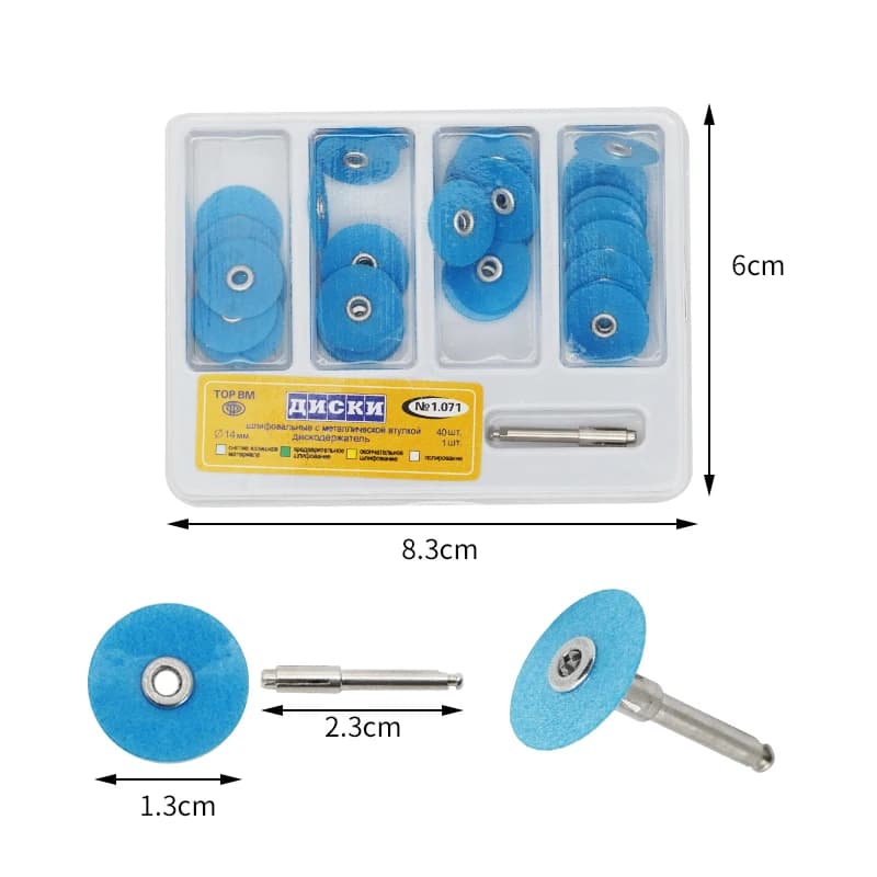 40 pcs/box Dentale Composite Polishing Discs Holding Rod Spinrino Soflexi Disco RA Gambo Dentist Whitening Tools