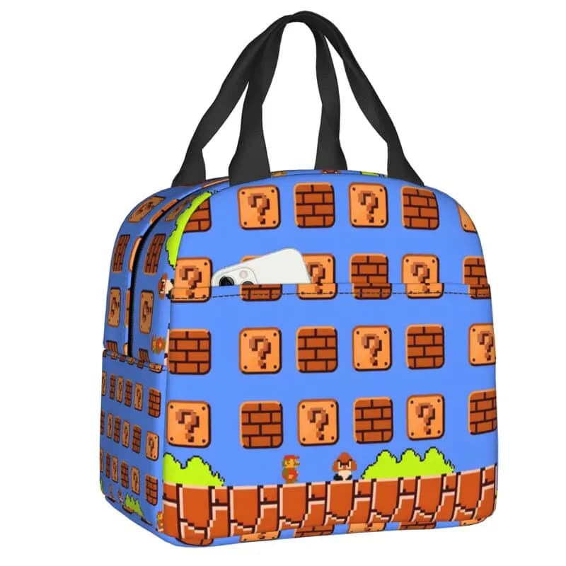 Borsa per il pranzo M-Marios Super Bros, borsa termica riutilizzabile, contenitore termico isolato per donne, bambini, scuola, picnic, viaggi, borse per il trasporto di alimenti