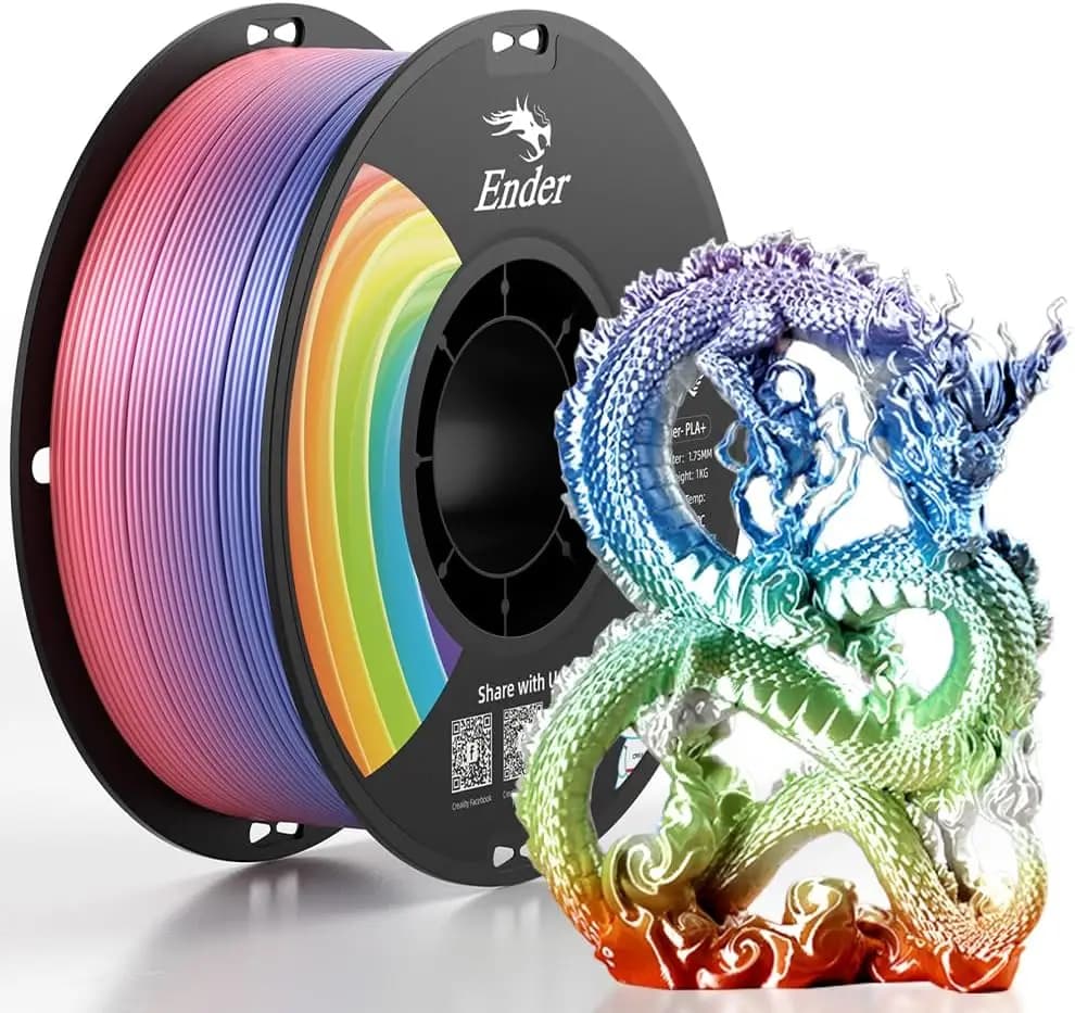 Rainbow PLA+ Filament 1.75mm Multicolor, Strong Toughness, Dimensional Accuracy +/-0.03mm, 1KG Spool for Most 3D Printers