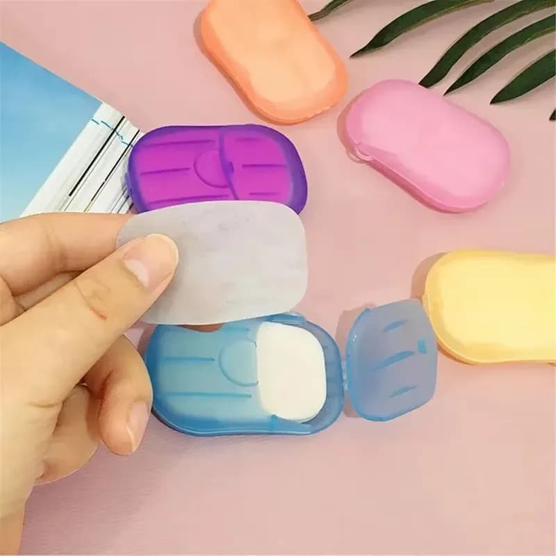 2-6box Portable Soap Paper Disposable Soap Paper Flakes Washing Cleaning Hand for Kitchen Toilet Outdoor Travel Camping Hiking