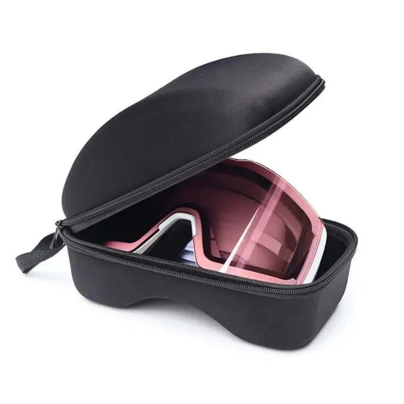 Custodia Protettiva in EVA per Occhiali da Sci, 1 Pezzo, Porta Occhiali da Snowboard Portatile, Borsa Contenitore con Moschettone