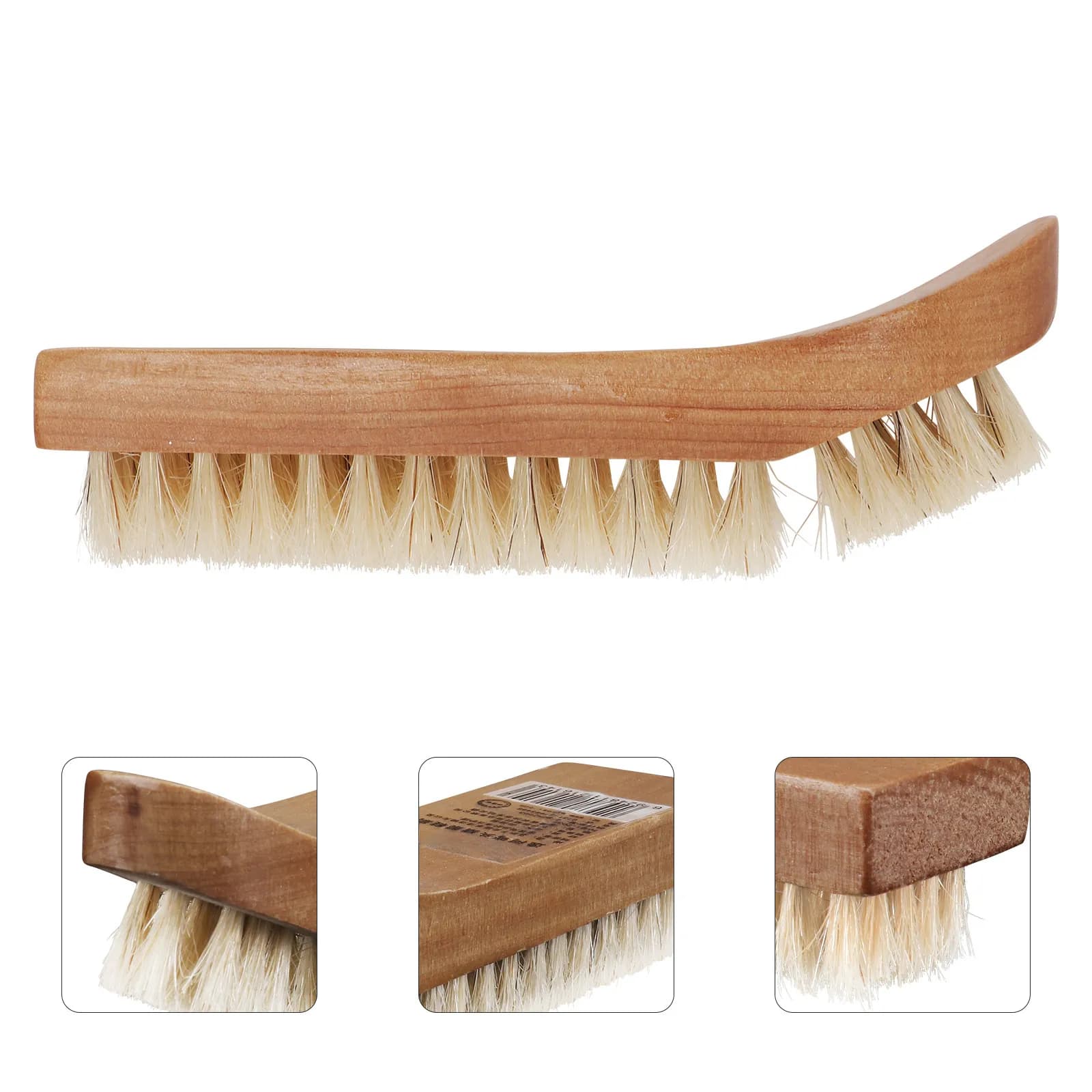 Set di 2 Spazzole Ergonomiche in Crine di Cavallo per Lucidatura Scarpe, Efficace Pulizia, Impugnatura Comoda, Strumenti per la Cura delle Calzature