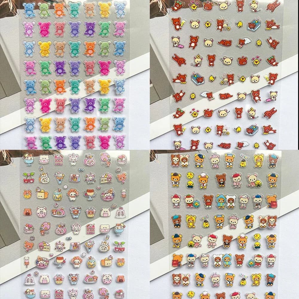 Super Mini Rilakkuma Pink PVC Stickers for Nail Art, Telephone Decoration, Laptop, Keyboard, Gift Wall decals