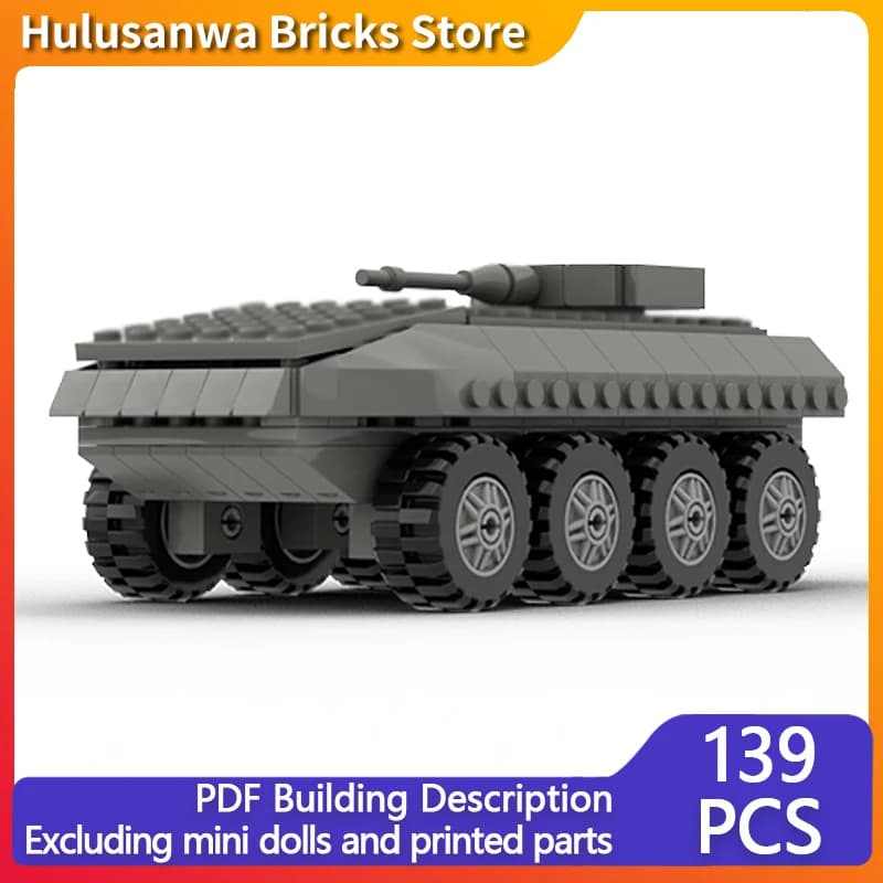 Interim Armored Vehicle Model MOC Building Bricks War Equipment Modular Technology Gifts Holiday Assemble Children Toys Suit