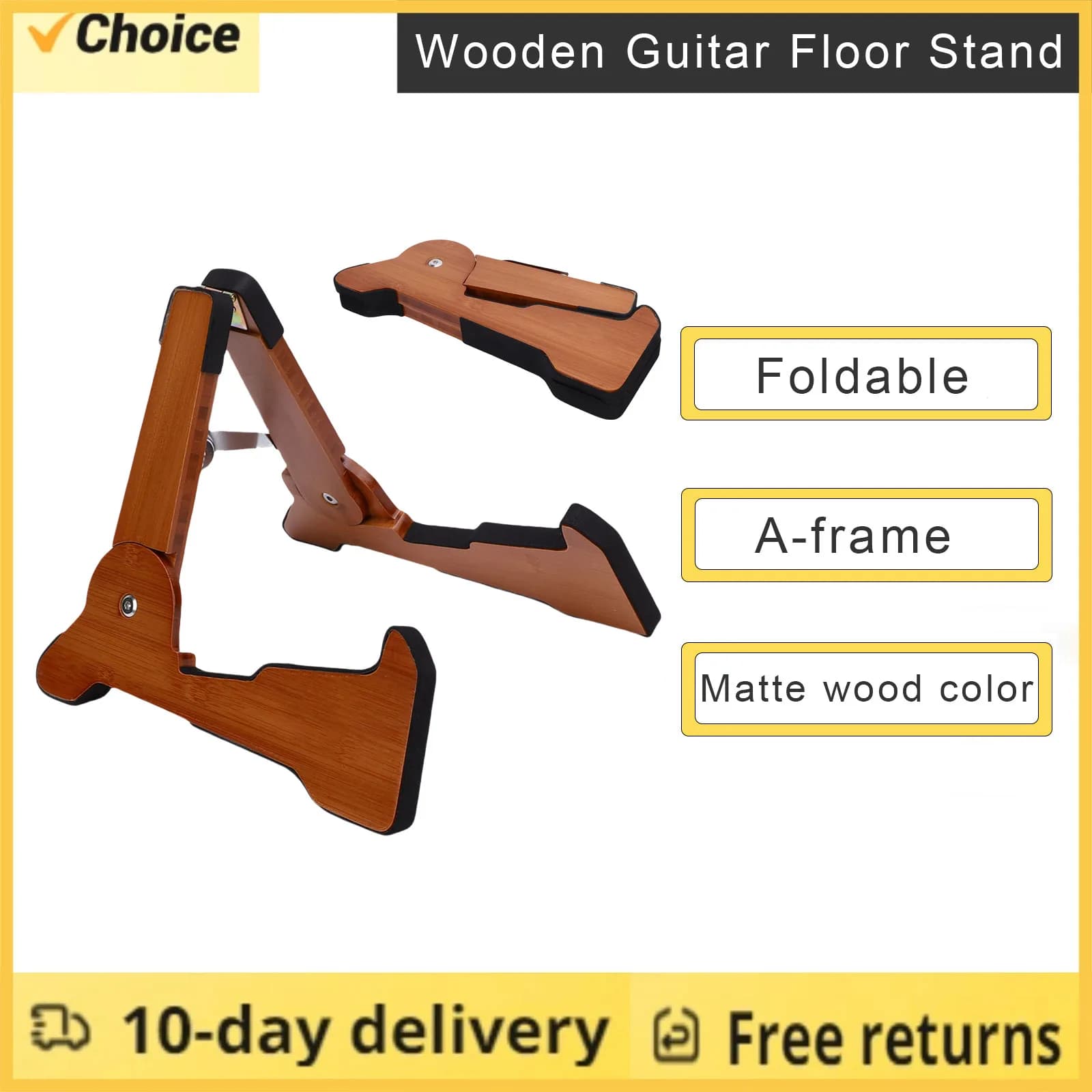 Supporto per chitarra Supporto per chitarra pieghevole con telaio ad A Supporto per chitarra in legno opaco per chitarra basso violino mandolino banjo ukulele