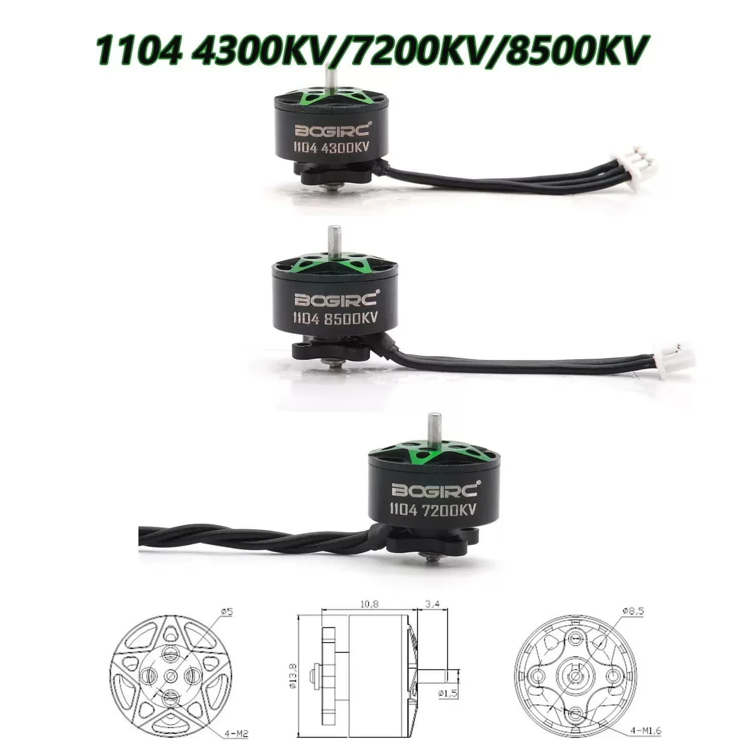 RC FPV Motor 1103 8000/11000KV 1104 4300/7200/8500KV Brushless Motor 1.5mm Shaft for RC FPV Quadcopter Racing Drone Parts