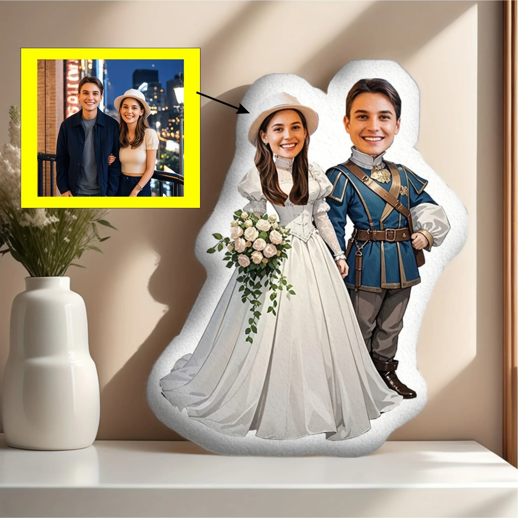 Cuscini personalizzati, cuscini in peluche personalizzati per la stagione degli sposi, regali perfetti per San Valentino