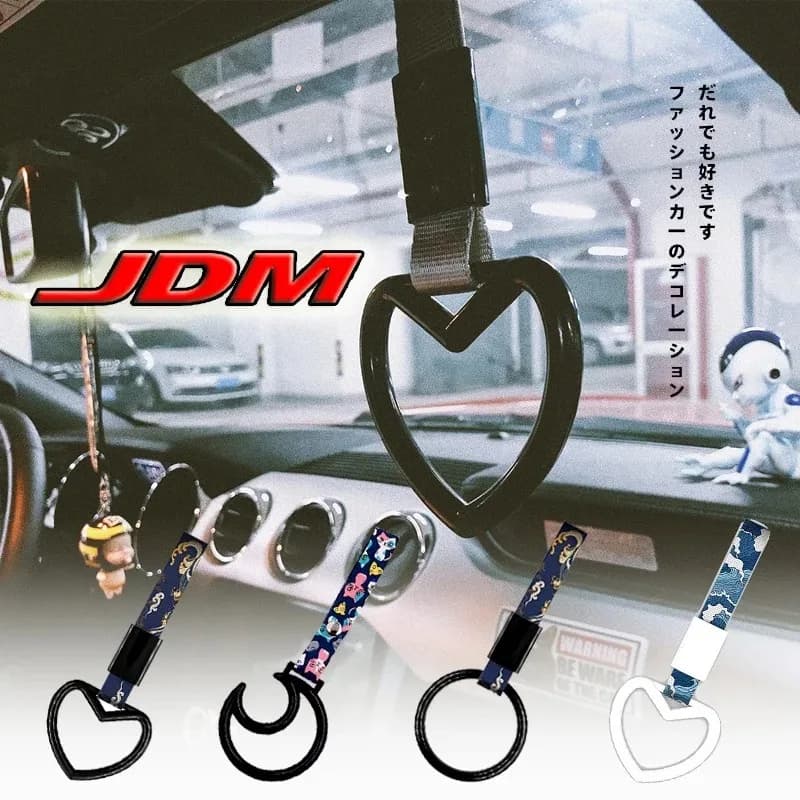 JDM Tsurikawa anello rotondo cuore treno Bus maniglia metropolitana cinturino a mano Drift Charm Strap Drift accessori Auto Car Styling