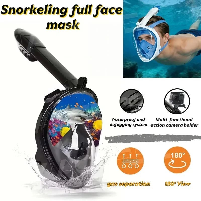 New integral underwater mask 2026 with removable camera support (camera not included), anti-fog and stagnation