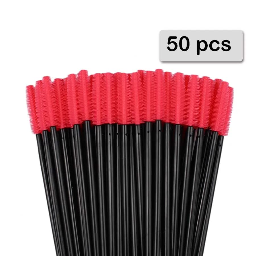 Silicone disposable applicators for mascara, eyelash brushes, makeup combs, women's eyelash extension tools, 50 pieces