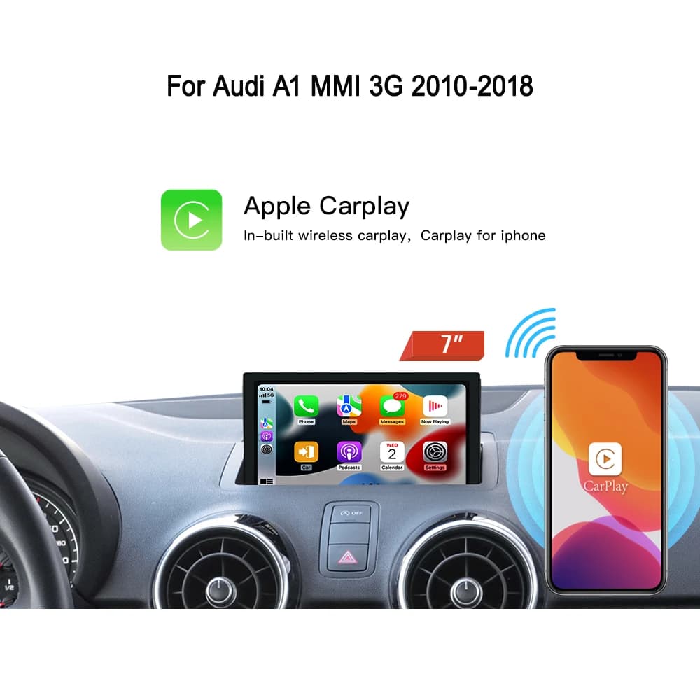 Touch screen da 7 "per Audi A1 8x RMC Auto Radio stereo Android 13 sistema di navigazione lettore multimediale Bluetooth CarPlay