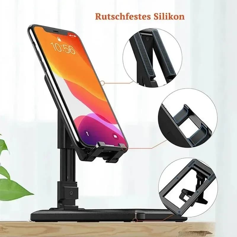 Supporto per telefono da tavolo pieghevole regolabile per iPad iPhone Samsung - Supporto per tablet Staffa da scrivania per smartphone e tablet