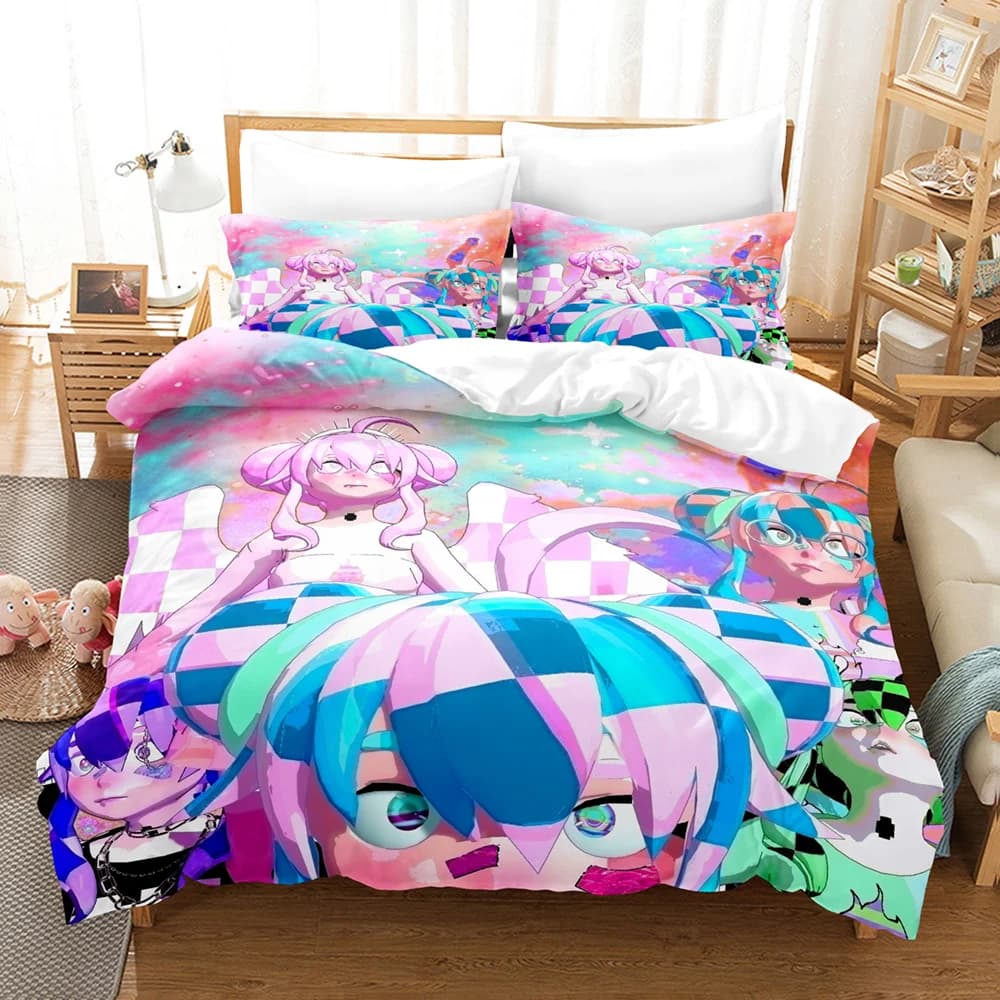 OseanWorld Yameii 3PCS Bedding Set 3D Print Duvet Cover Pillowcase Single Queen King Size Bedclothes Home Textile