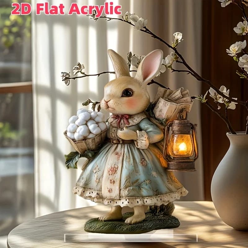 Tema Coniglietto Pasquale 2D, Adatto per Decorazioni Domestiche, Ornamenti da Tavolo, Cucina, Giardino, Stanza, Caffetteria, Regali per Decorazioni Festive