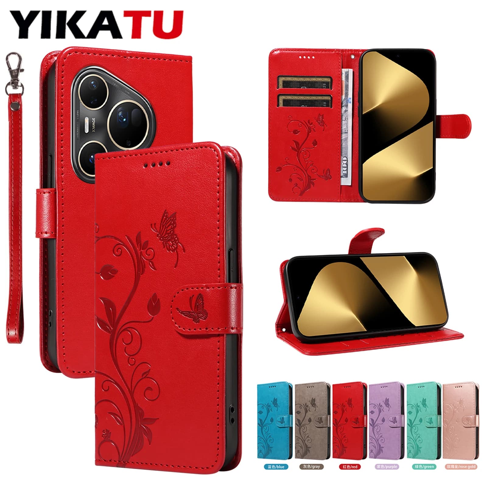 Custodia per telefono a portafoglio per Huawei P80 Ultra P70 Pro P30 P20 P10 P9 P8 Lite 2017 P Smart Z 2019 Mate 20 10 60 Pro Plus Maimang 7 6